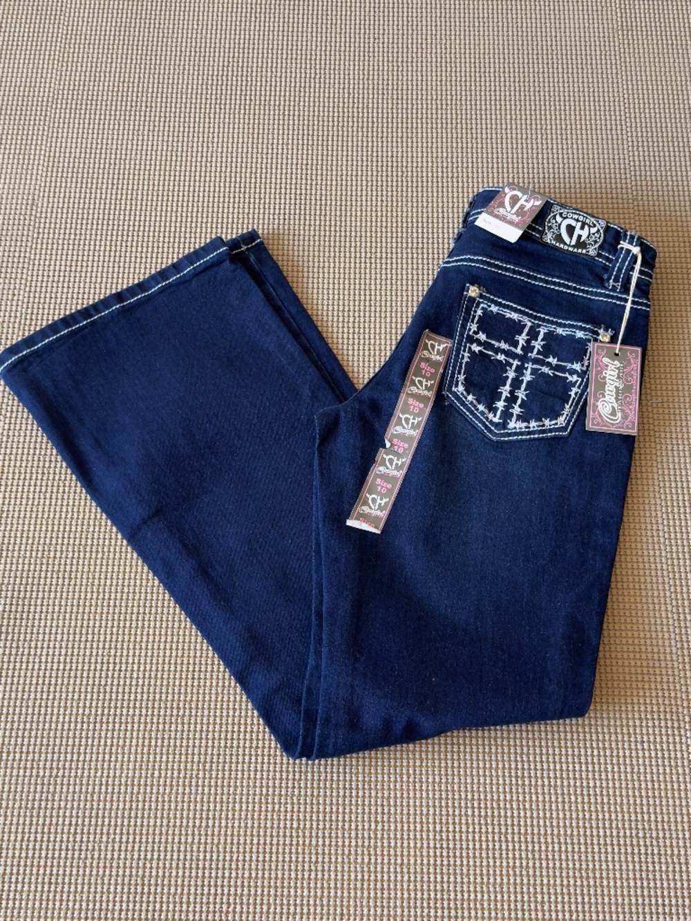 COWGIRL HARDWARE girls denim boot cut jeans size 10